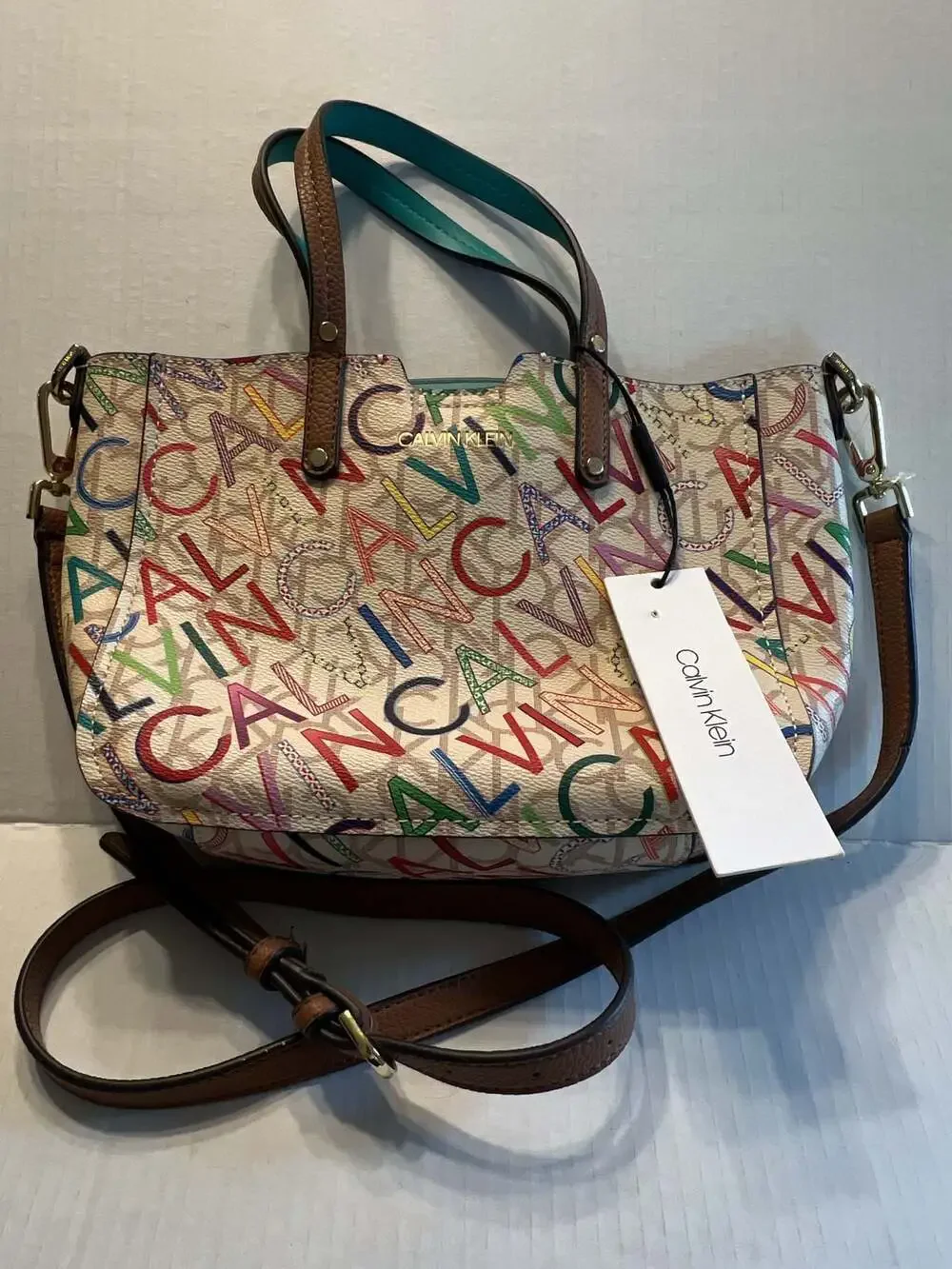 Calvin Klein Dilan Monogram Tote Bag Multi Color